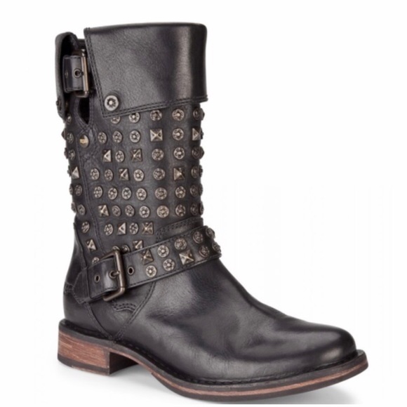 UGG Conor studs leather mid calf moto boots